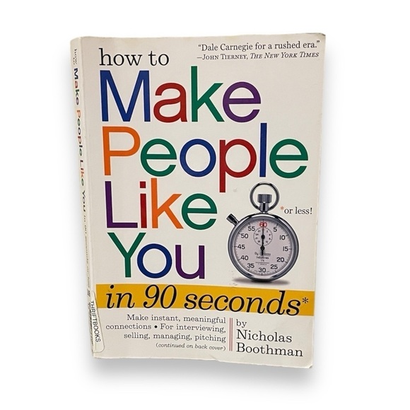 How to Make People Like You in 90 Seconds or Less
Book by Nicholas Boothman book - Picture 1 of 6